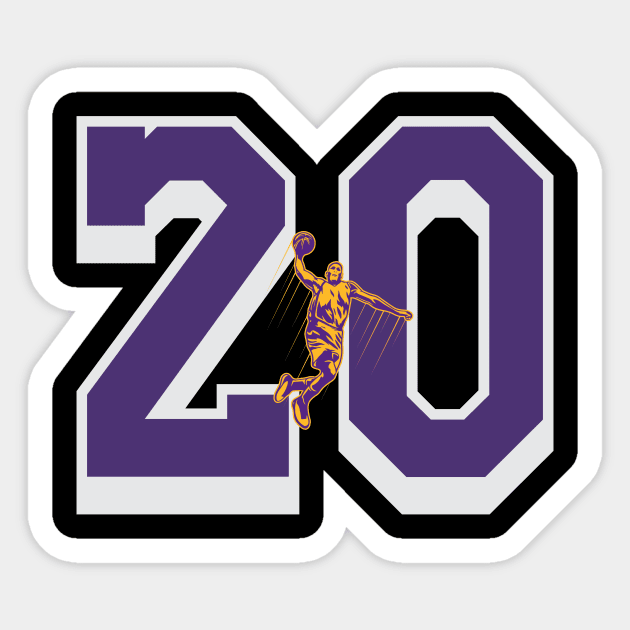 lakers number  20 Sticker by Basketball-Number